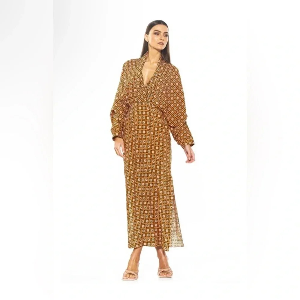 Alexia Admor Kacey Draped Dolan Lapel Maxi Dress Size 6 NWOT